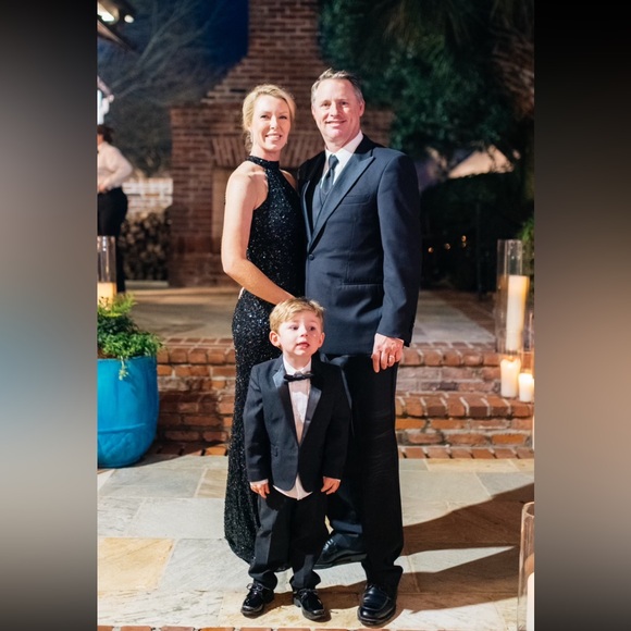 Mac Duggal embelished halter column gown/sold out/ hard to find - Picture 3 of 5